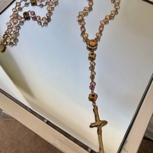 Waxing Poetic Blush Pearl Rosary Necklace